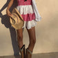 Fabiana Red and White Strapless Mini Dress