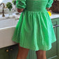 Fella Green Babydoll Mini Dress