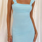 Honorata blue mesh mini dress