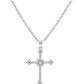 Vintage cross pendant necklace with rhinestones