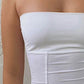 White vintage sleeveless bandeau top with inserts