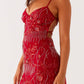 Pazienza Paillettenspitzen Minikleid – Rot