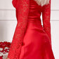 Romancia Rotes Langarm Minikleid