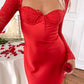 Romancia Rotes Langarm Minikleid