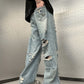 Vintage Men's Ripped Distressed Denim Boyfriend Jeans