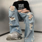 Vintage Men's Ripped Distressed Denim Boyfriend Jeans