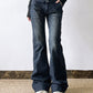 Blaue Retro Sexy Niedrigbund Flare Jeans