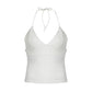 Classic White V-Neck Slim Cami Top with Chest Shape 