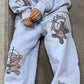 Mehrfarbige Y2k Bären Print Sweatpants