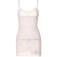 White vintage lace mini dress with see-through