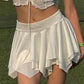 White vintage mini skirt with irregular hem