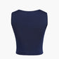 Navy Blue Y2K Square Neck Crop Tank Top