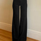 Black vintage high waist flared straight leg pants