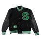 Retro Black Oversize Logo Varsity Jacket