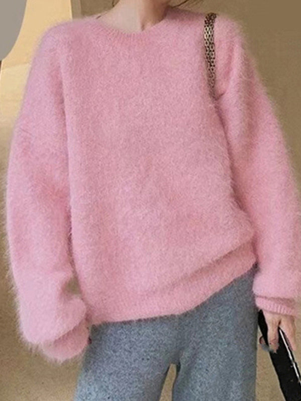 Fluffy plain sweater from the 2000s 