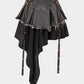 Vintage patchwork denim high waist skirt 