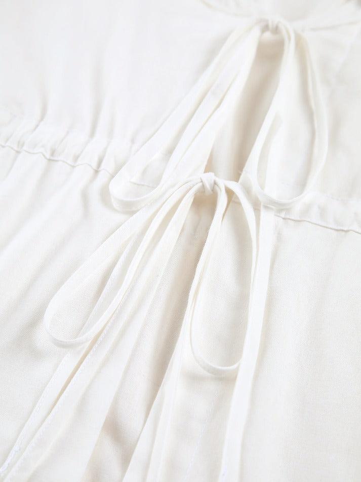 JY White Vintage Cotton &amp; Linen Cowgirl Melody Two Piece Shorts Set/White Vintage Cotton &amp; Linen Cowgirl Melody Two Piece Shorts Set