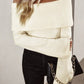 Apricot off-the-shoulder knitted sweater