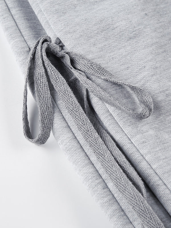 Grey Vintage Street Sweatpants with Side Bow