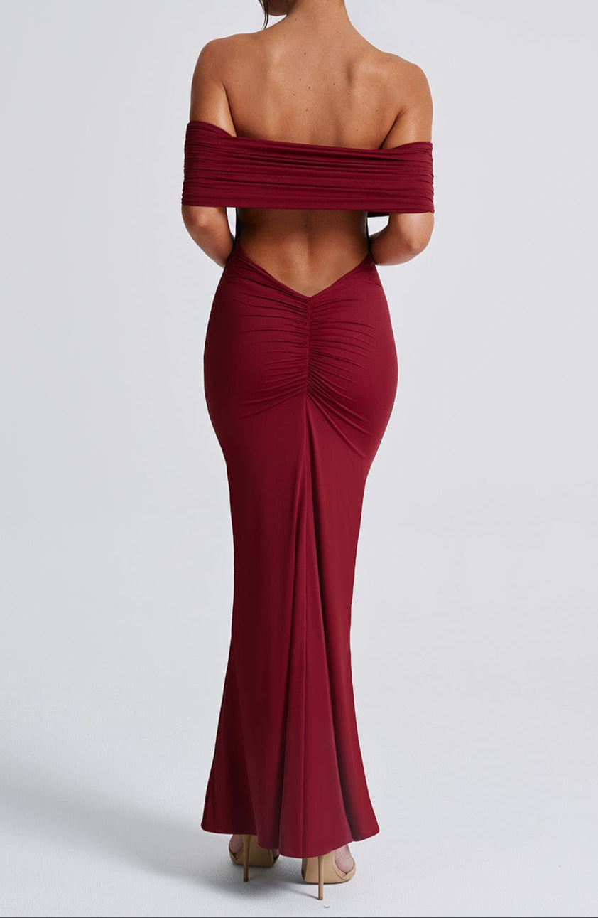 Mariella Maxi Dress – Burgundy