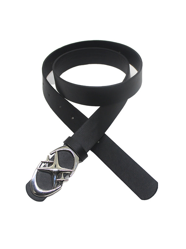 Black Y2K moon star buckle belt