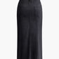 Wrap Slit Denim Midi Skirt with Label