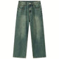 Men's vintage upcycle baggy jeans with faded effect