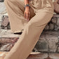 Solid Color Casual Drawstring High Waist Pants 