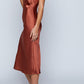 Vicenza Rust Slip Midi Dress