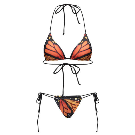 JY Orange Vintage Butterfly Print Bikini Set/Orange Vintage Butterfly Print Bikini Set