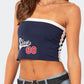 Mehrfarbiges Y2k Gestreiftes Slim Fit Bauchfreies Bandeau Top
