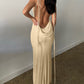 Apricot French Backless Cami Maxi Dress