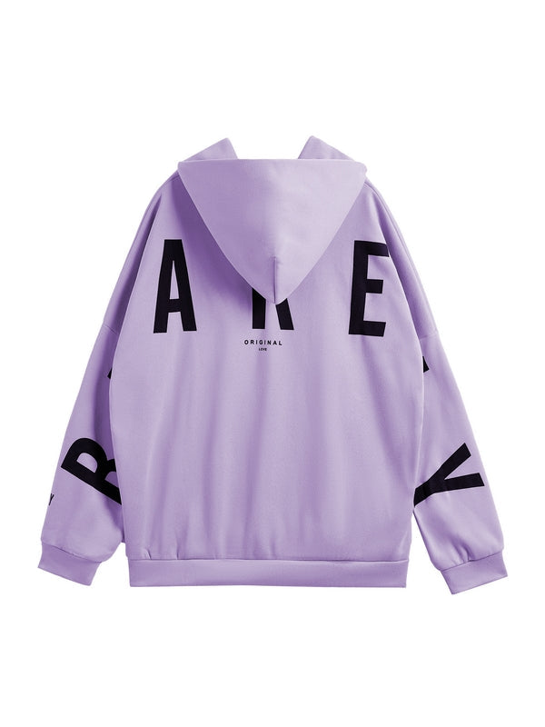 Purple Hip Pop Oversize Letter Print Hoodie