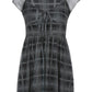 Black Y2K Checkered Swing Mini Dress