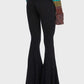 Black Vintage Mid Waist Flared Pants