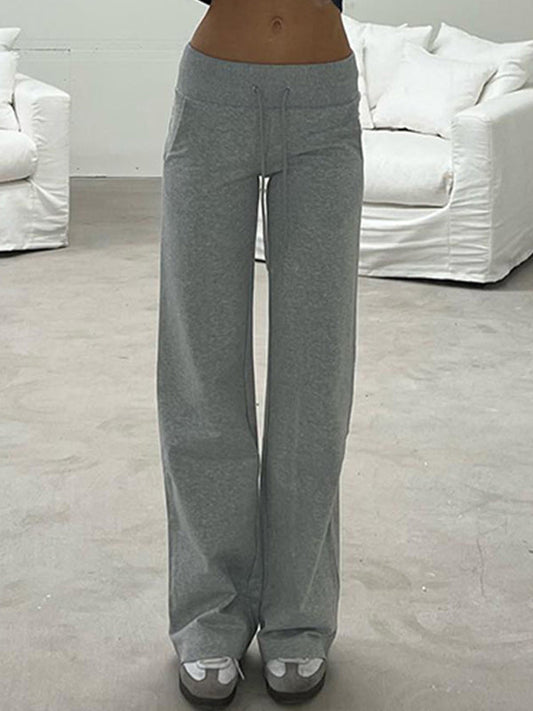 Grey retro flared trousers