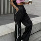 Contrast Retro Side Stripe Wide Leg Pants