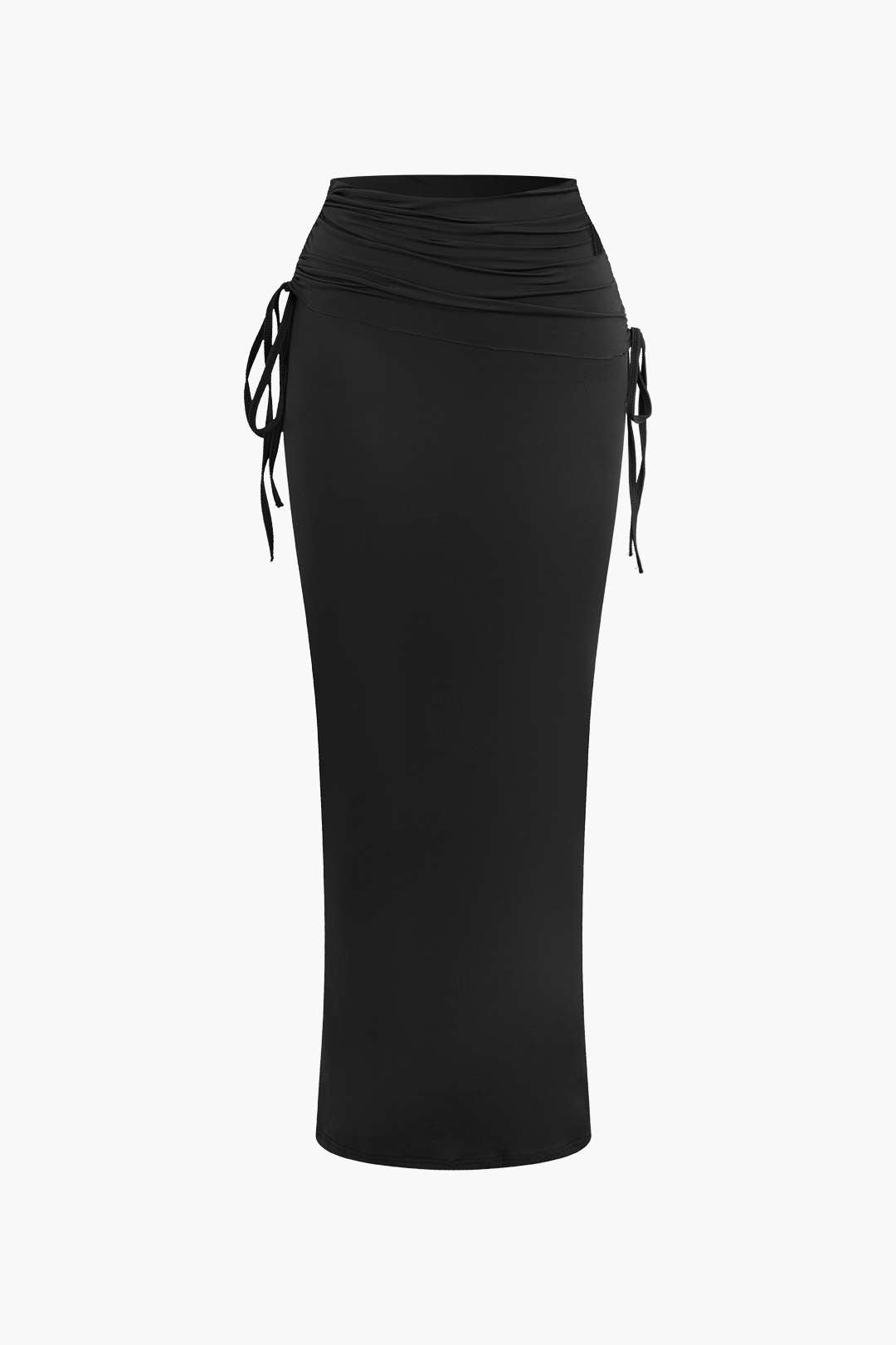 Asymmetric Drawstring Short Sleeve Crop Top &amp; Maxi Skirt Set