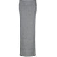 Grey Vintage Low Waist Maxi Skirt with Folded Waistband