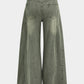 Cyan Vintage Denim Waschung Weite Hosen