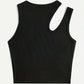 Basic Asymmetric Crop Tank Top 