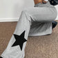 Hip Hop High Elastic Flared Pants with Star Pattern