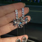 Y2K zircon pendant earrings with bow