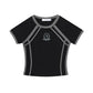 Black Y2K Raglan Short Sleeve T Shirt