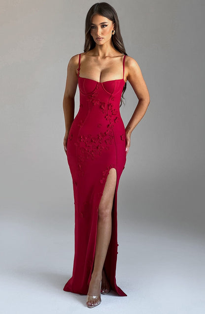 Africa Maxi Dress - Red Lined