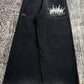 Black 2000s Print Boyfriend Jeans