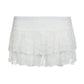 White Vintage Versatile A Line Low Waist Mini Skirt