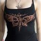 Black Y2K Butterfly Print Slim Fit Cami Top