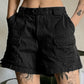 Black Classic Jeans Cargo Shorts with Straight Leg
