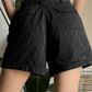 Black Classic Jeans Cargo Shorts with Straight Leg